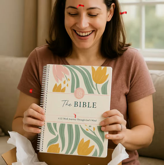 🙏🏼The Bible In A Year (✨Hardcover): Your 52-Week Guided Journey Through God's Word
