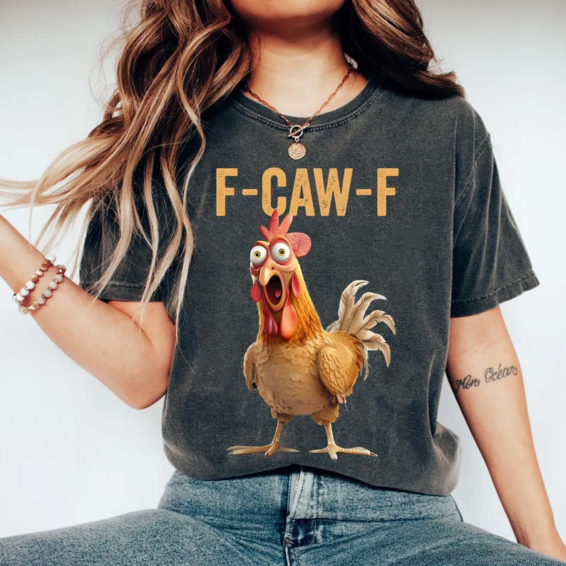 F-CAW-F Angry Rooster Chicken Shirt- Unisex Fall Graphic Tee
